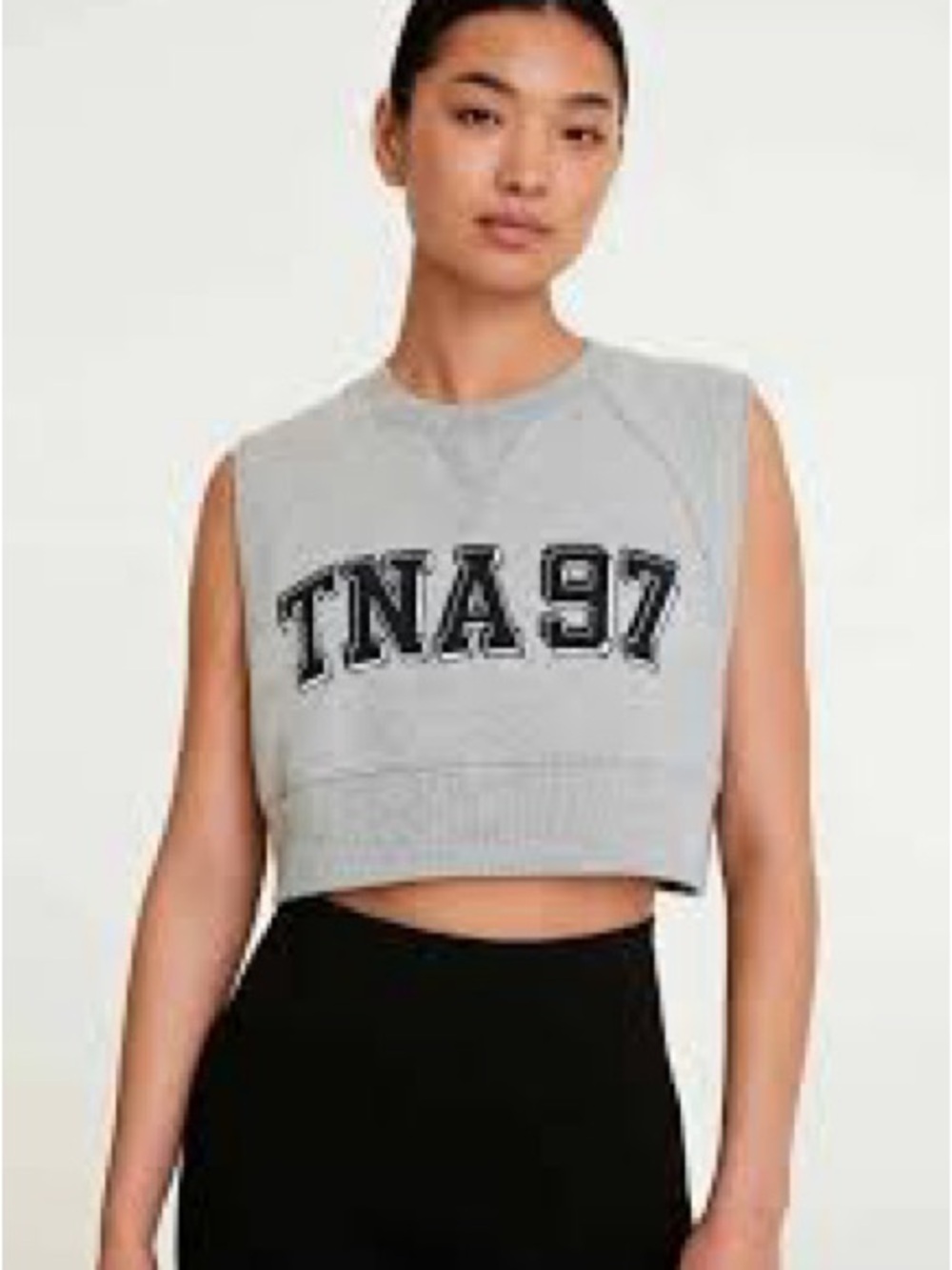 TNA Grey Cropped Fleece